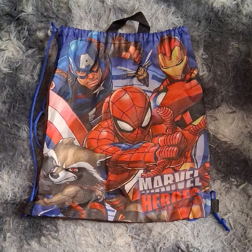 Marvel Superheroes Blue and Red Drawstring Bag